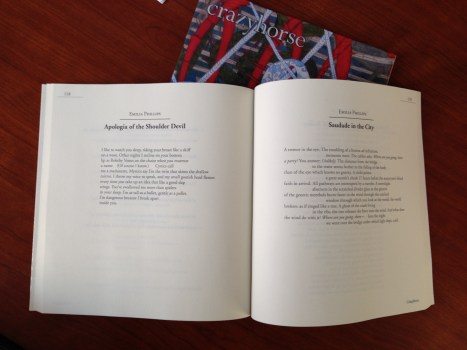 Crazyhorse literary journal, spring 2015 issue, with poems by Emilia Phillips photo by Jonathan Heinen