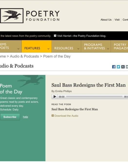 Saul Bass Redesigns the First Man as Poem a Day Podcast 11-16-2015