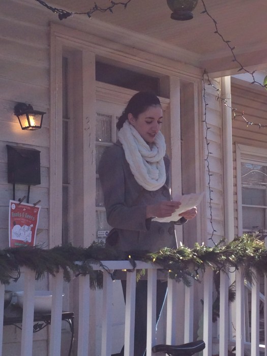Natalie Esch reading poetry on December 11, 2014 in Richmond, Virginia