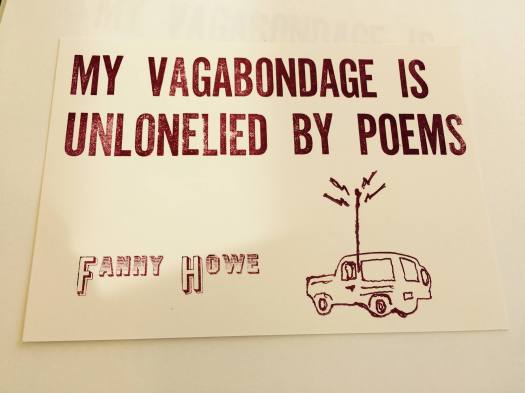 My Vagabondage postcard Fanny Howe