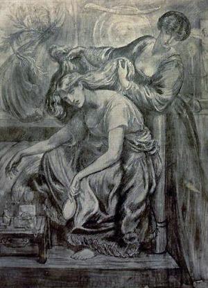 Dante Gabriel Rossetti - Desdemona's Death Song (ca 1878-1881, print)